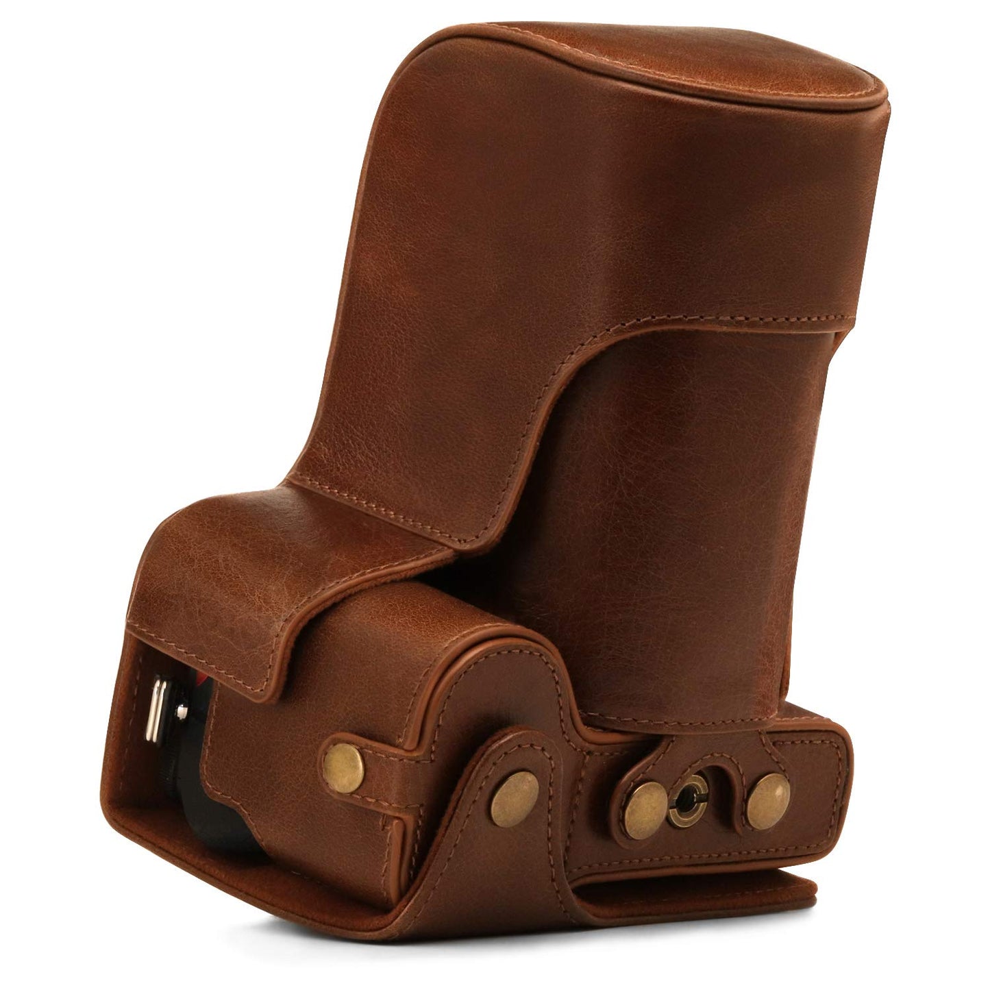 Megagear Ever Ready Genuine Leather Camera Case Compatible With Nikon Z50 (50-250MM) - Brown
