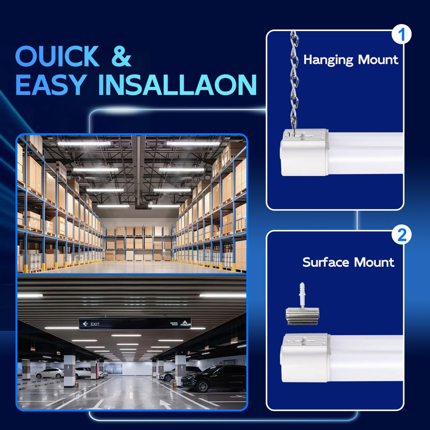 hykolity 4FT LED Shop Light, 42W [250W Equivalent],4400LM,5000K Daylight