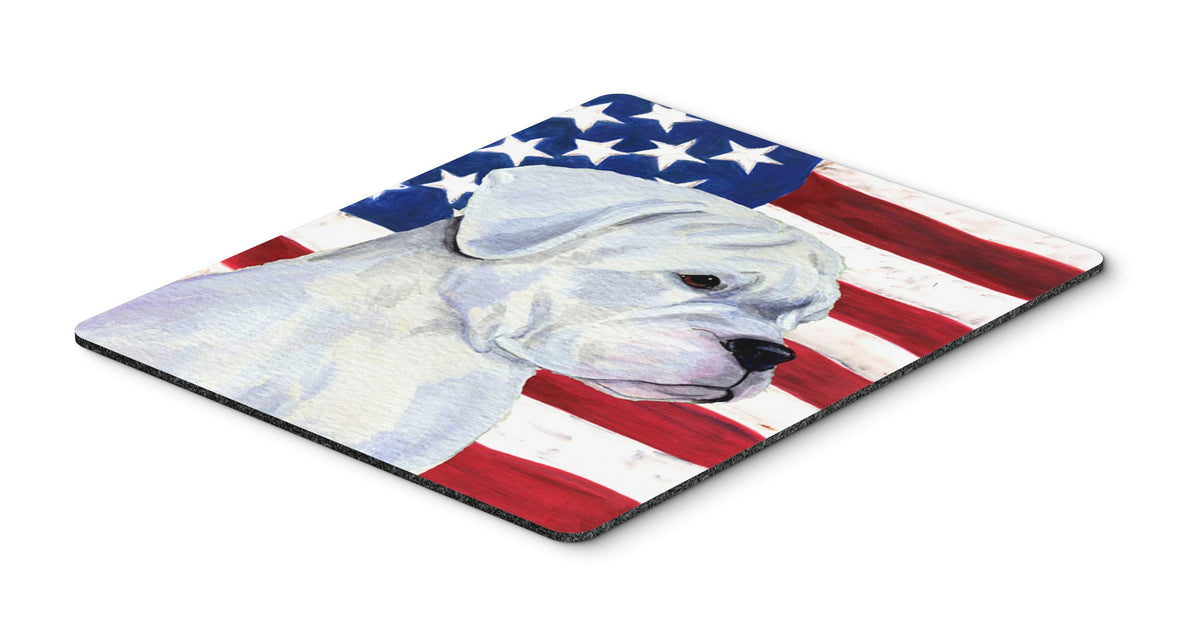 Caroline's Treasures SS4036MP USA American Flag with Boxer Mouse Pad, Hot Pad or Trivet for Home Office Gaming Working Computers Laptop Mouse