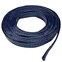 Seismic Audio - EBS12100Blue- 100 Foot Blue/Black 1/2" Expandable Woven Cable Sleeve Tubing Cord Sock