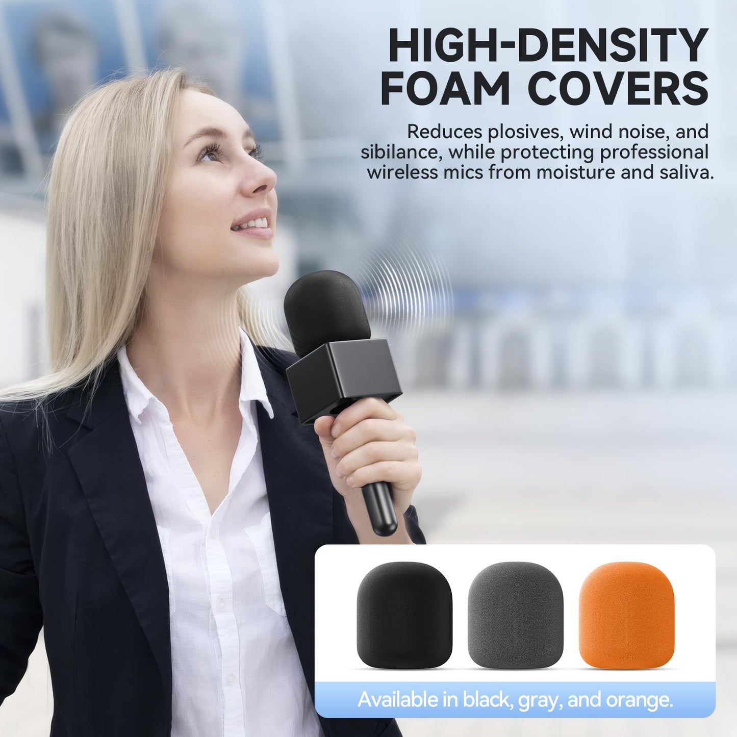 MELONARE MH-30 Handheld Microphone Holder, Wireless Lavalier Mic Stand Adapter Mount w/Foam Cover, Mic Handle Compatible with DJI, RODE, HOLLYLAND