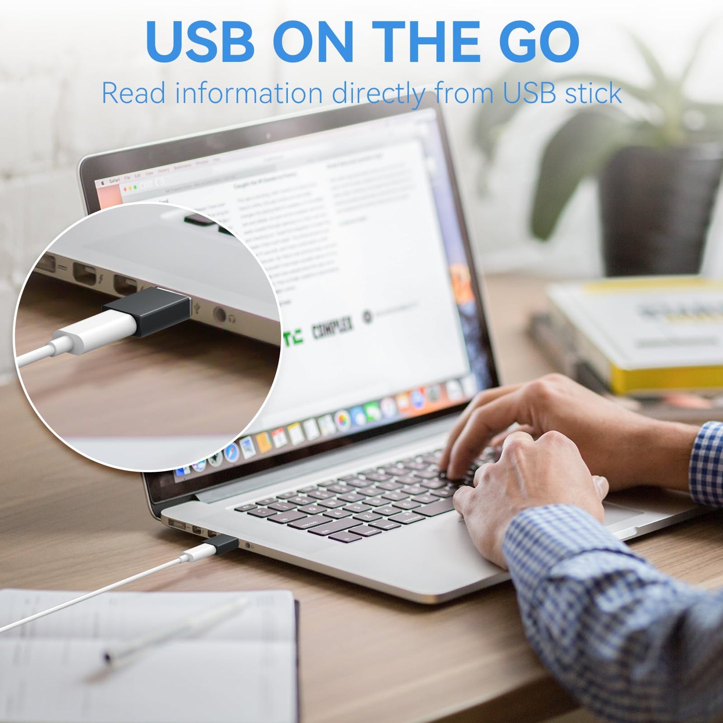 4-Pack USB C to USB Adapters, with 2 Type C Female to A Male Converters & 2 USB C Male to USB Female Connectors, Compatible with Apple Watch, iPhone…