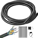 ALLWIN 1/4 inch Split Wire Loom Tubing Wire Conduit - 30 ft Cord Protector Electric Wires Covers, Automotive Wire Flexible Conduit, Plastic Wire Cover