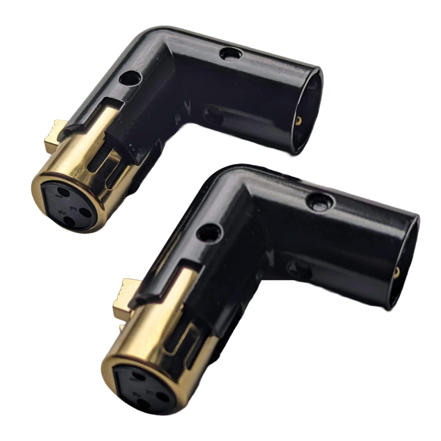 Milestock 2-Pcs 3-PIN XLR Angle Adapter Adjustable Male to Female, XLR 90 Degree, 4 Adjustable Angle Positions, Gold Plated