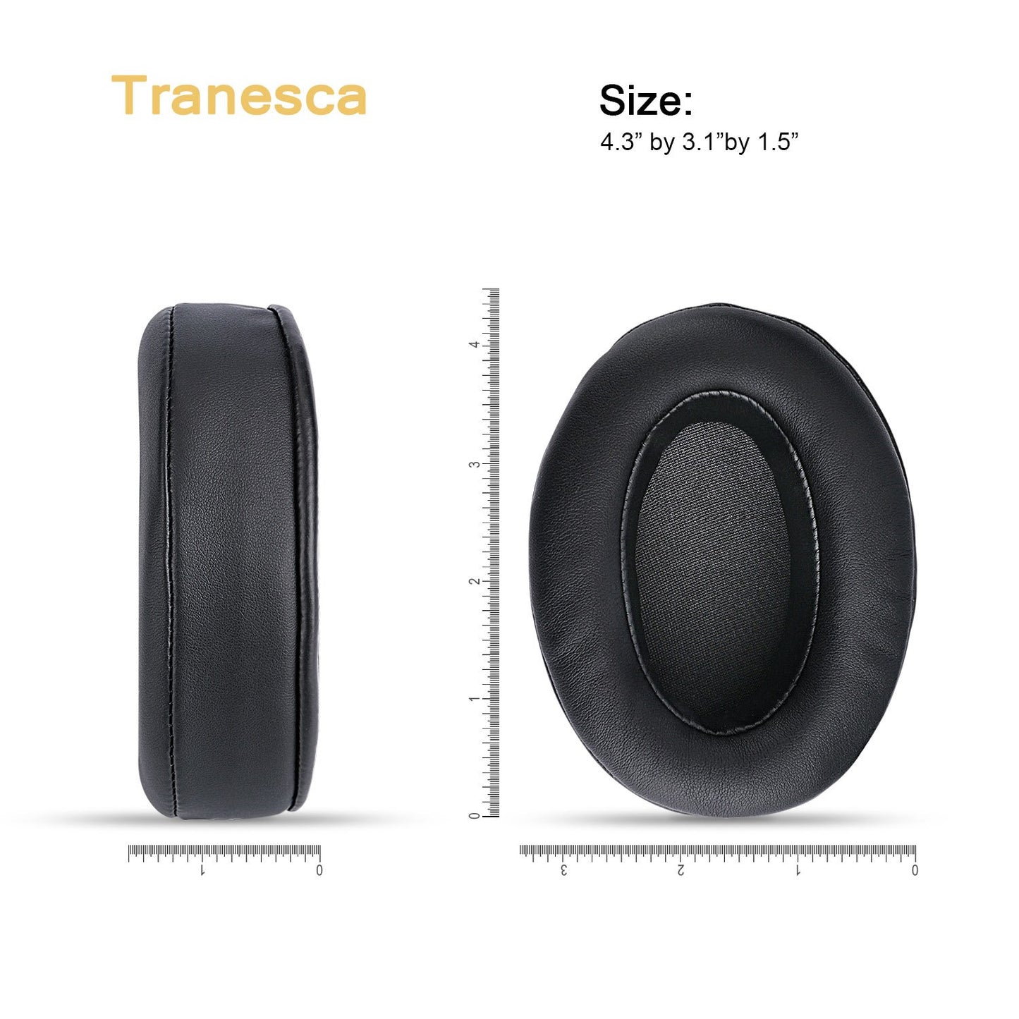 Tranesca Leather Replacement earpad/Ear Cushion/Ear Cover for ATH M50X, SteelSeries Arctis, HyperX Cloud & Alpha Big OVEREAR Headphones (Fits a Great