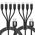LHJRY Travel Essentials, 4 in 1 Multi Charging Cable 2Pack 6.6ft Multiple Charger Cord USB A to USB C/Micro USB Connector for Cell