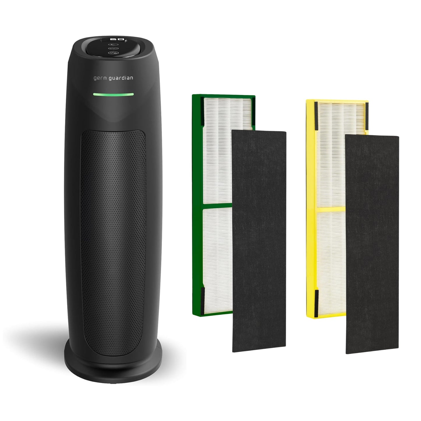 GermGuardian Air Purifier and Cannabis Filter Bundle, Large Rooms Up To 743 Sq. Ft. with Cannabis Smoke and HEPA PURE Filter, Air Quality Monitor