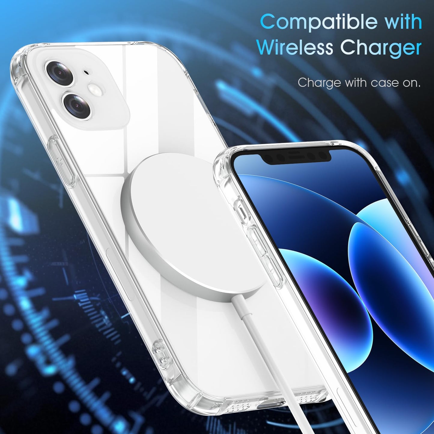 SaiMeun Clear Case for iPhone 12 Mini,[Not-Yellowing][Military Drop Protection] Soft Shockproof Transparent Phone Case, Ultra Slim & Thin Protective