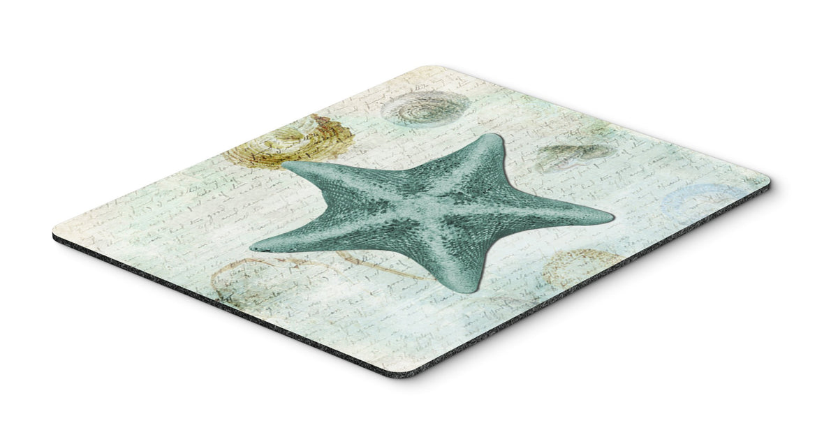 Caroline's Treasures SB3043MP "Beach Asteroidea Sea Star Starfish Teal Mouse Pad, Hot Pad or Trivet" for Home Office Gaming Working Computers Laptop