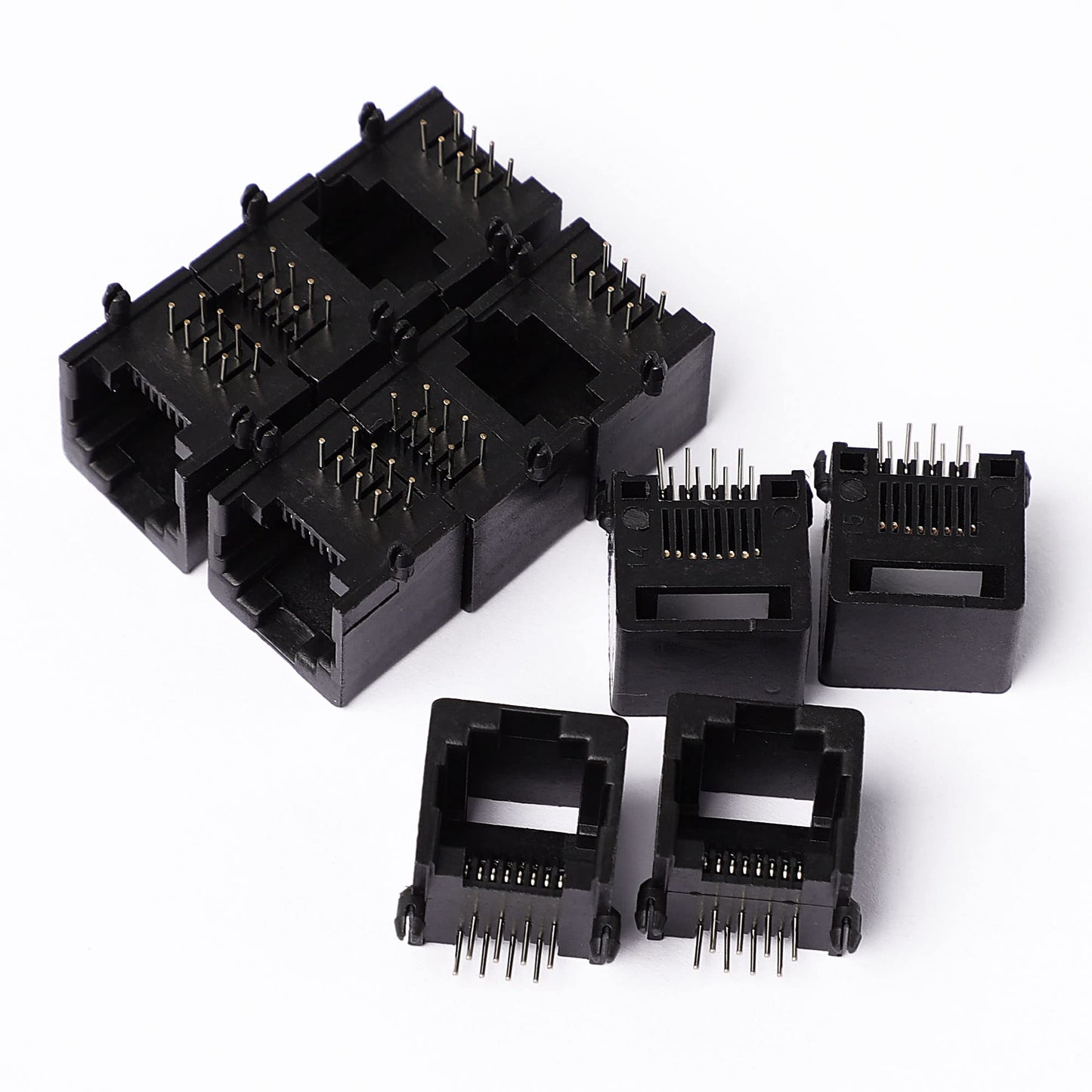 uxcell 10Pcs RJ45 8P8C PCB Jack Modular Mount Network Ethernet Connectors