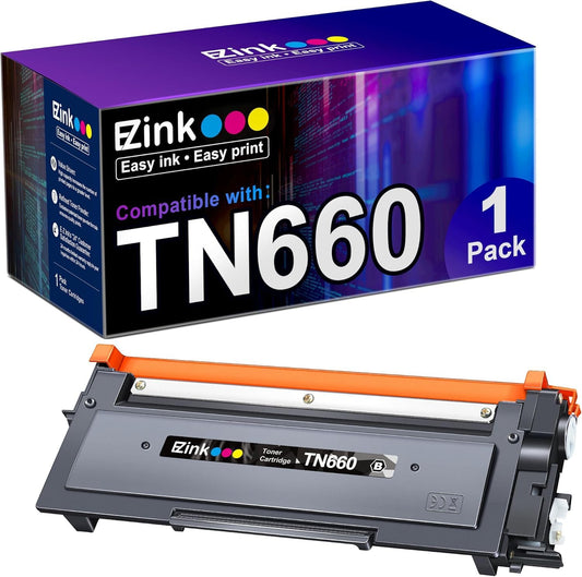 E-Z Ink TN660 Toner Cartridge Compatible for Brother TN660 TN630, 1 Black