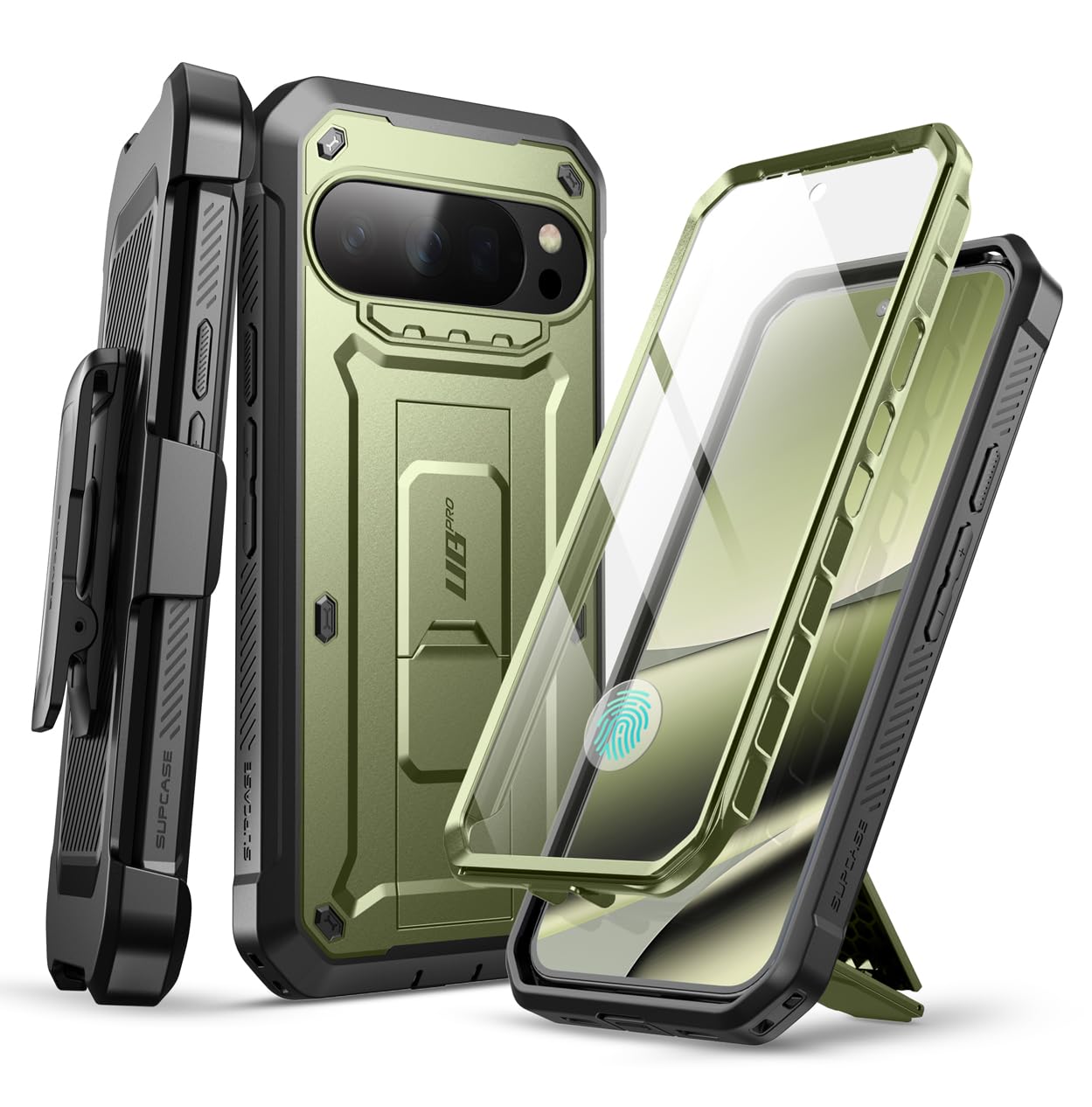 SUPCASE for Google Pixel 10/10 Pro Case with Screen Protector (Unicorn Beetle Pro), [Built-in Stand & Belt-Clip] [Military-Grade Protection] Full Body