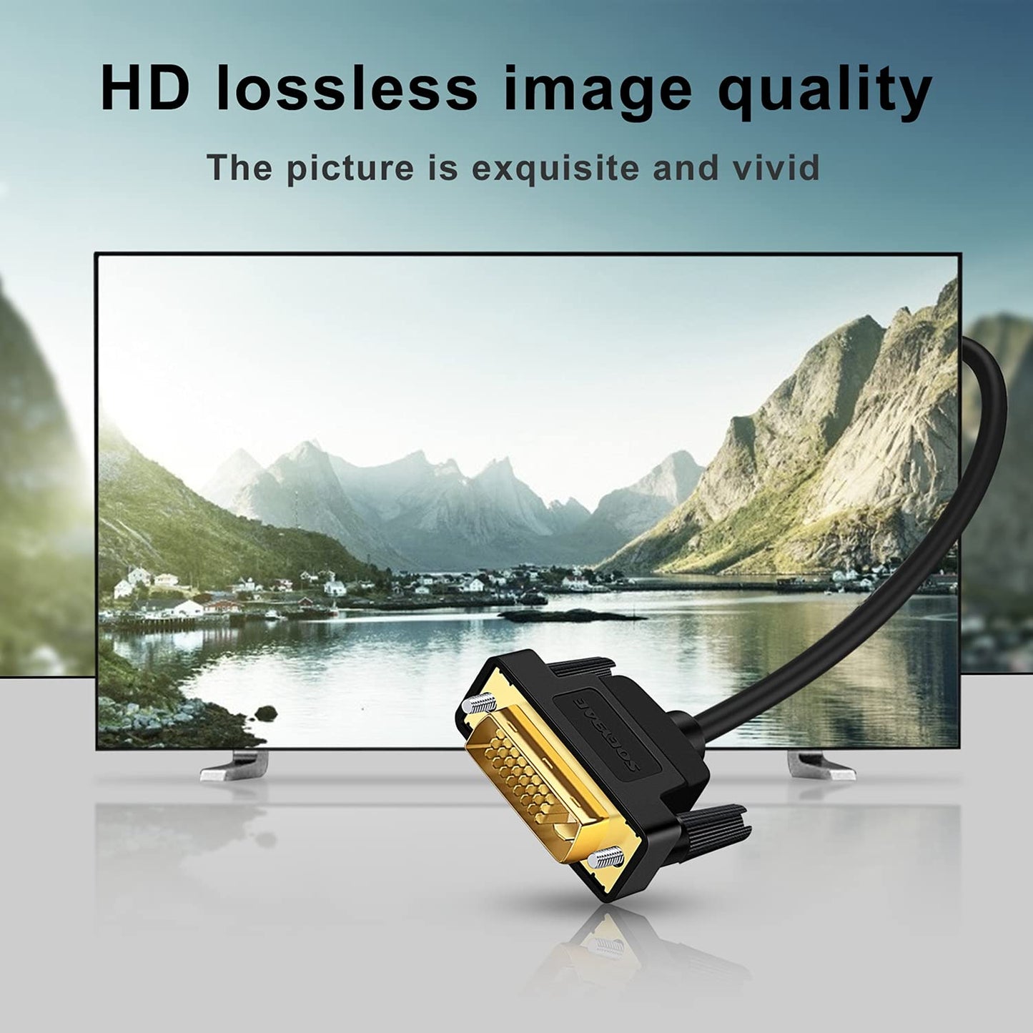 SOEYBAE DVI to DVI Cable 1M, 24+1 Pin Male to Male Digital Video Monitor Cable, High Speed Transmission Supports 1920x1200 WUXGA (1080p Full HD)