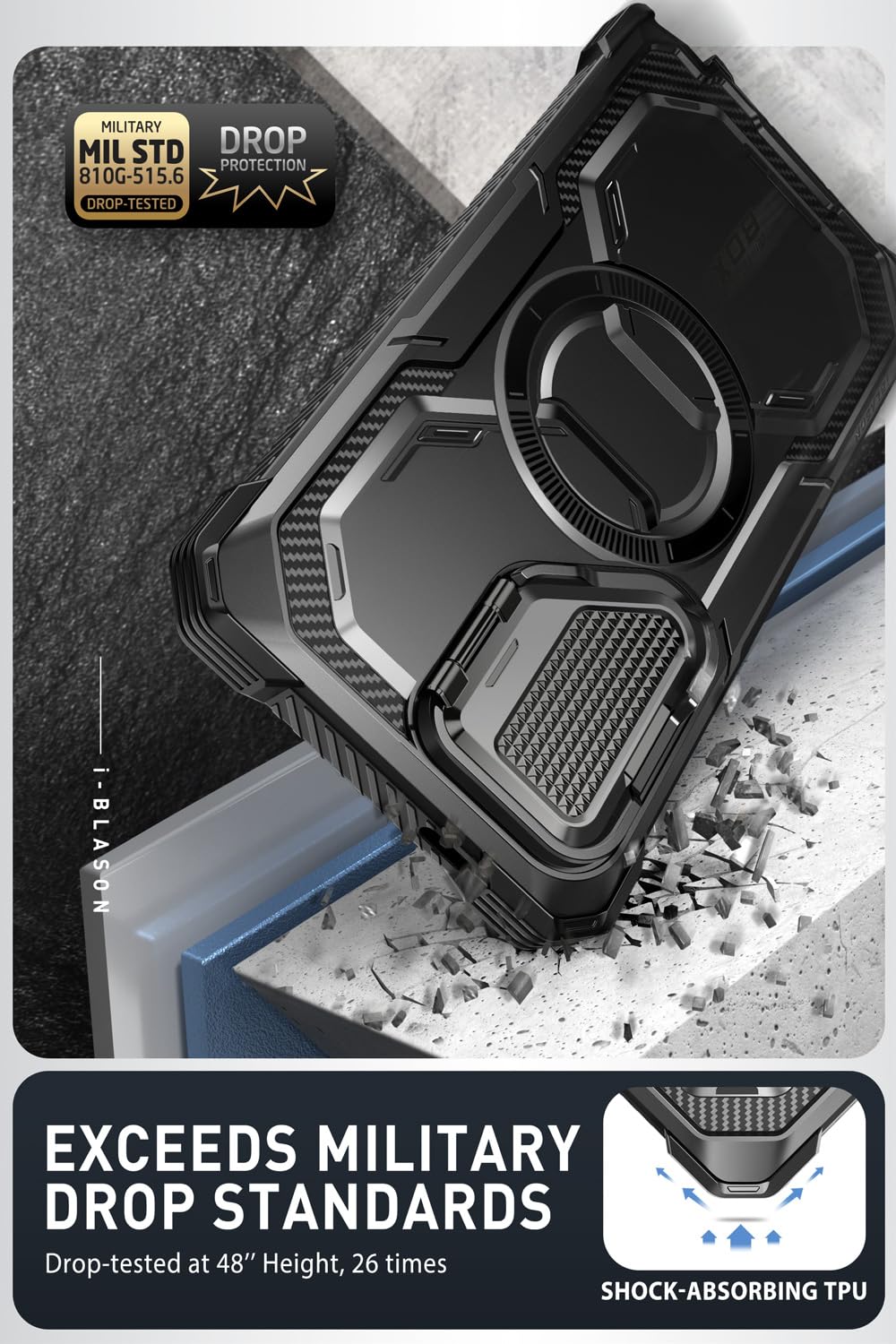i-Blason Armorbox for Samsung Galaxy S24 Ultra Case with Camera Cover Stand [MagSafe Compatible] [Military-Grade Protection] Full-Body Rugged Case