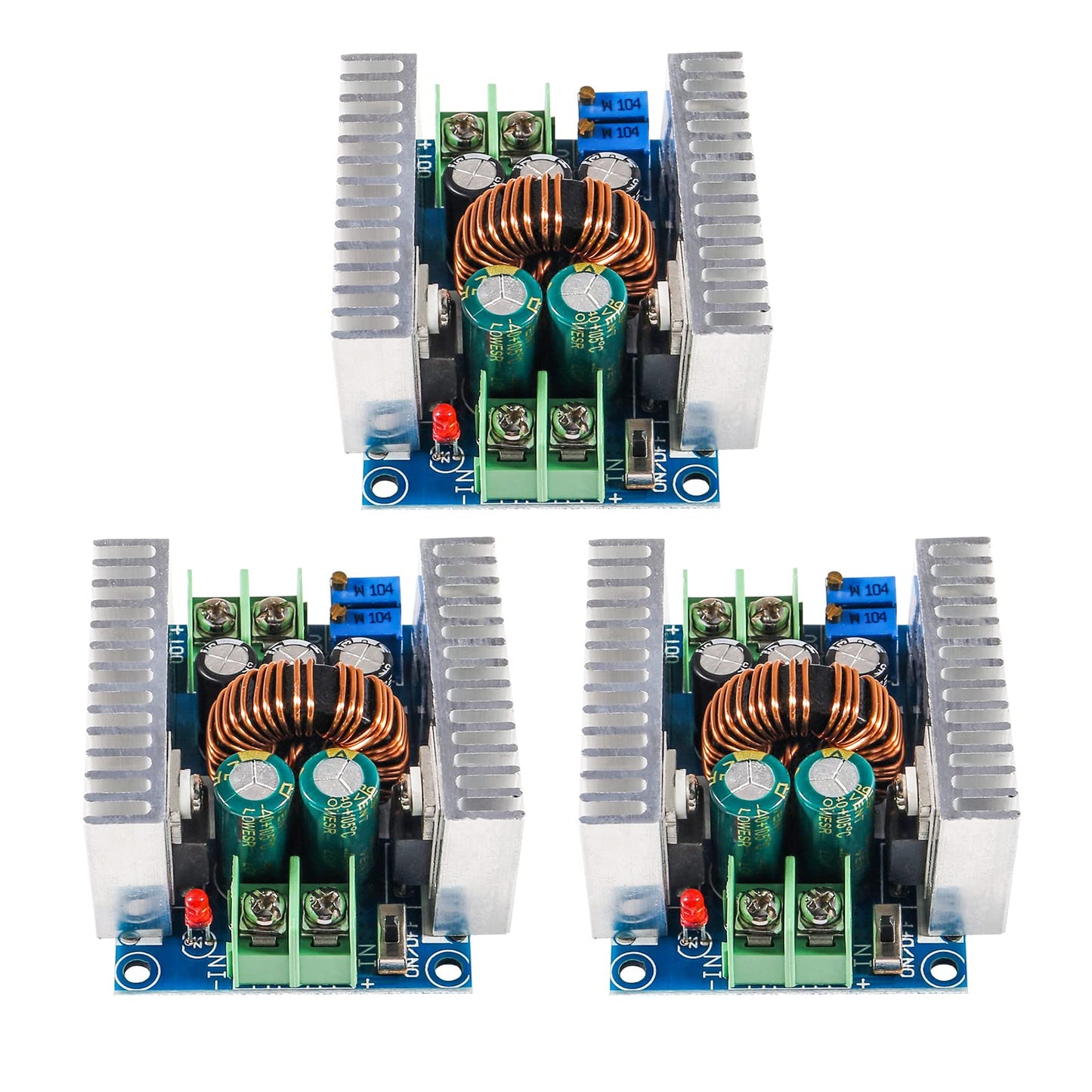 Diitao 3PCS Step Down Converter Module 20A 300W DC-DC Constant Current Adjustable Voltage Regulator Modules with Short Circuit Protection (6-40V…