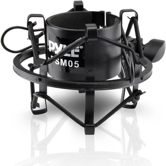 Pyle Updated Pro Shock, Clip Holder, Anti-Vibration Mount, Standard Size, Quick Angle Adjustment, Padded Mic Clamp, Easily Locks into Position