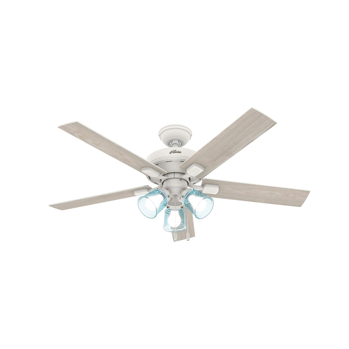 Hunter Fan 52 inch Matte White Indoor Ceiling Fan with Light Kit (Renewed)