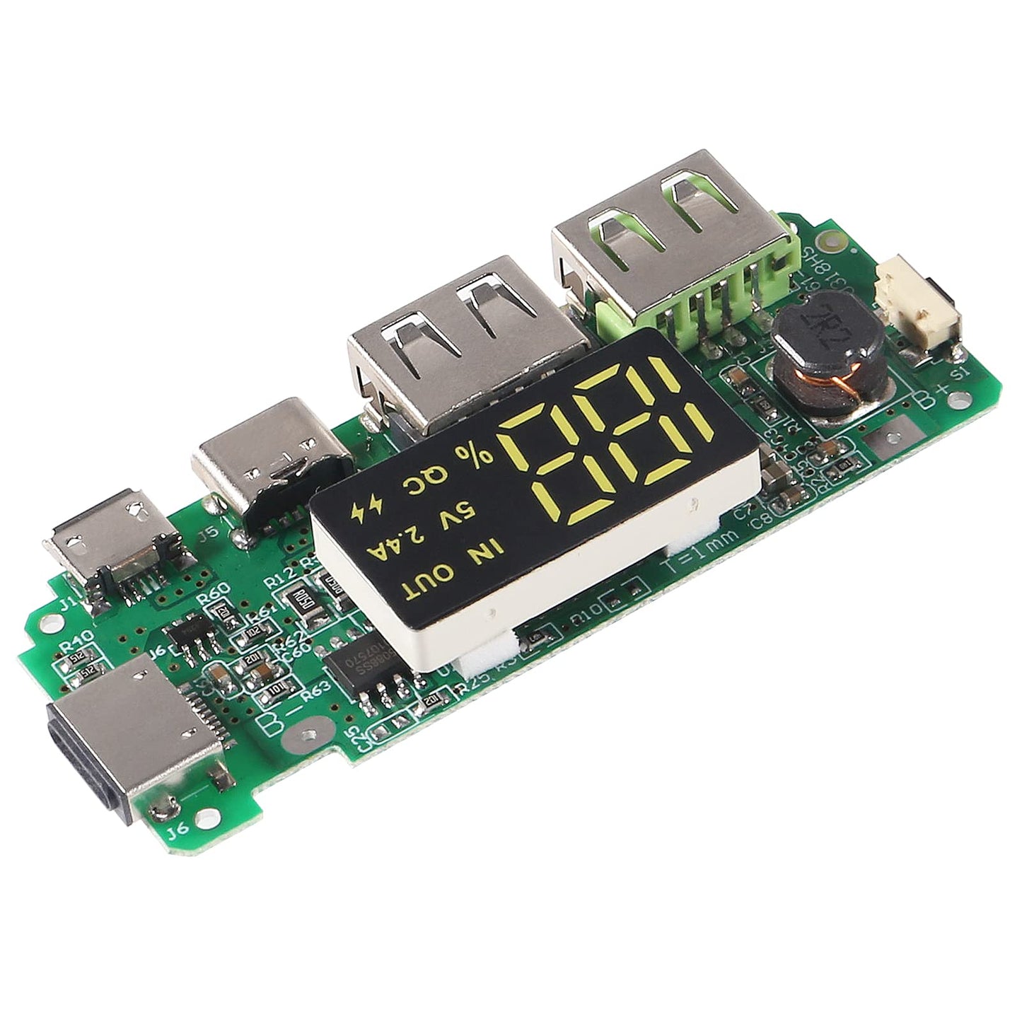 UMLIFE 4pcs 18650 Charging Board ，Dual USB 5V 2.4A Mobile Power Bank Module 186 50 Lithium Battery Charger Board with Overcharge Overdischarge Short…