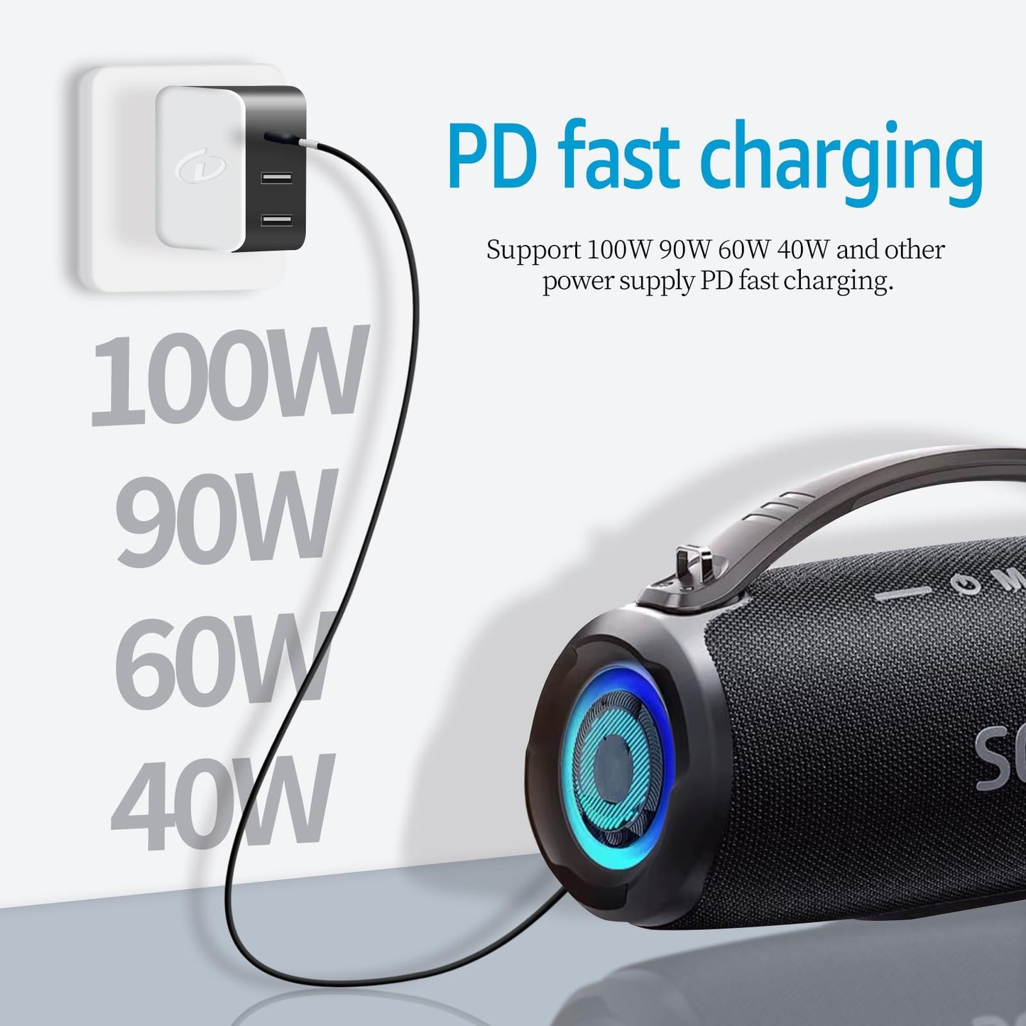 DSD TECH MagicConn SH-CP12B USB Type C PD to DC Power Cable(55x21)-12V