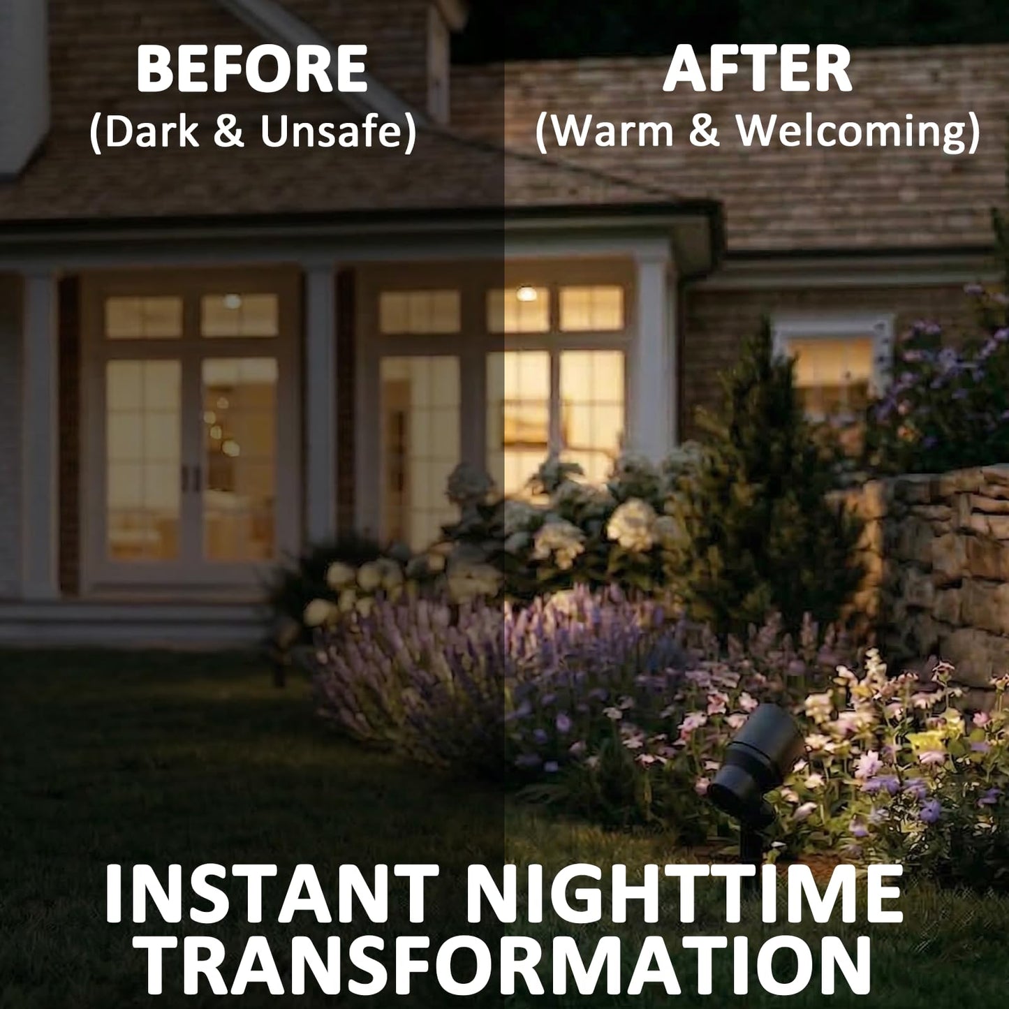 LL LIGHTING LIVING Low Voltage Spotlights 2PK 20W Halogen Floodlights 12V AC Outdoor Spot Lights Black Landscape Lighting Kit 145 Lumens 3000K