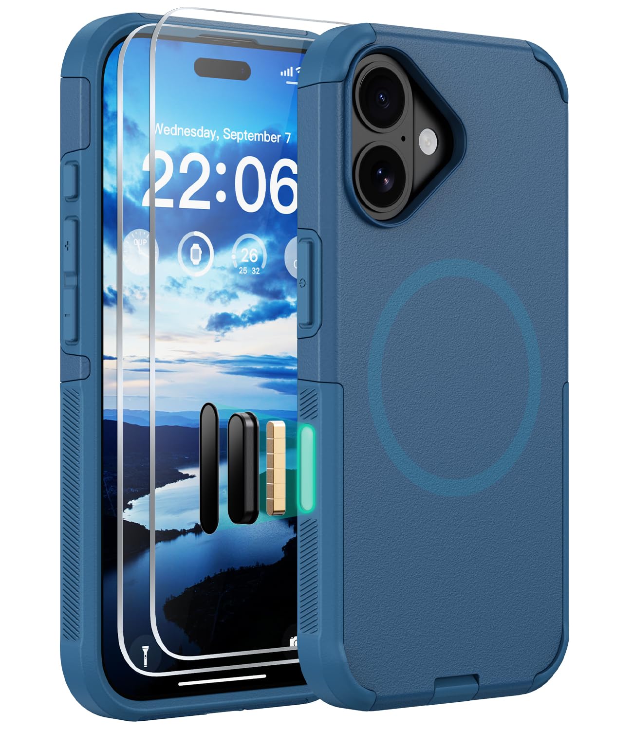 Diverbox for iPhone 16 Case,Compatible with MagSafe,with Screen Protector,with Port Protection,with Camera Control Button,Slim & Tough Phone Cases