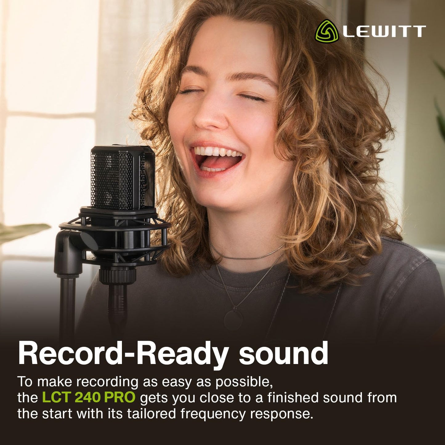 LCT-240 Condenser Microphone with high-Perfomance Capsule, Cardioid Pattern, Black, Shock Mount, Magnetic pop Filter