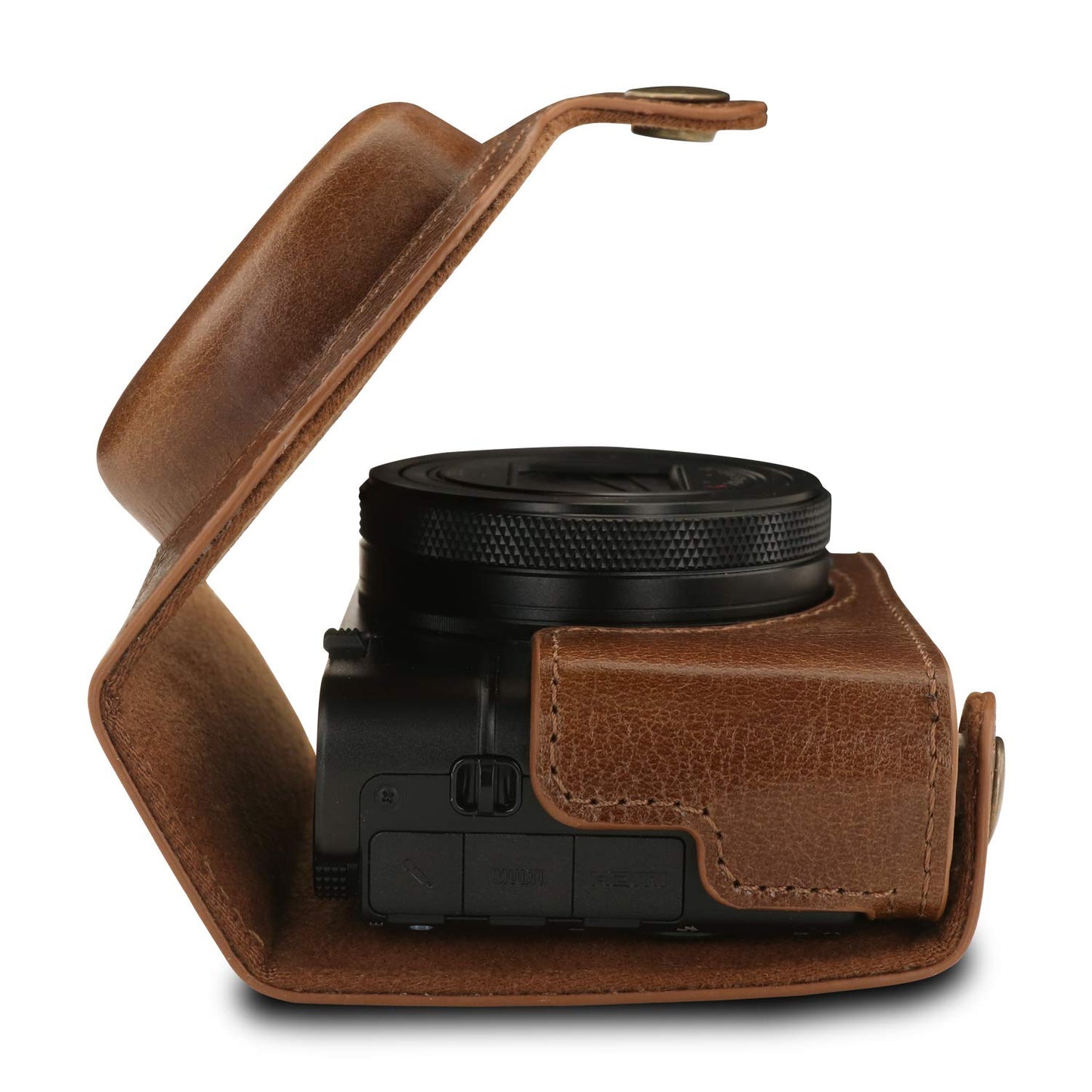 MegaGear MG1728 Ever Ready Genuine Leather Camera Case compatible with Sony Cyber-shot DSC-RX100 VII - Brown