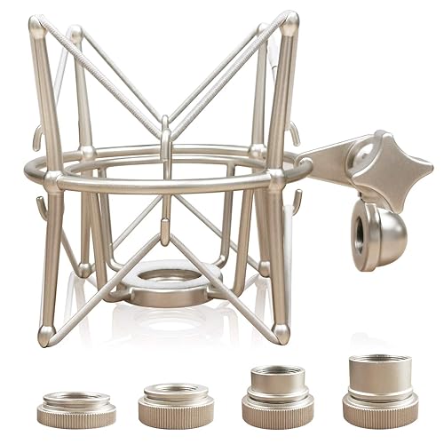 Boseen Microphone Shock Mount Mic Holder - Anti Vibration Spider Shockmount Compatible with Many Condenser Mics Like AT2020 MXL 770 MXL 990 Samson C01
