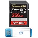 SanDisk 256GB Extreme Pro SDXC UHS-I Memory Card Works with Canon Mirrorless Camera EOS R6 II (SDSDXXY-256G-GN4IN) Class 10 U3 Bundle with 1