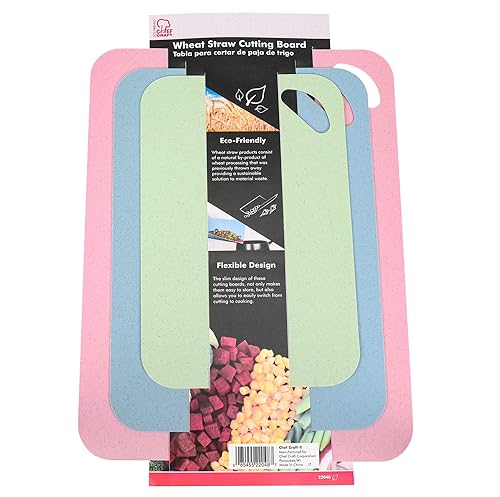 Chef Craft Eco Wheat Straw, Cutting Board, 3 Piece Set, Assorted