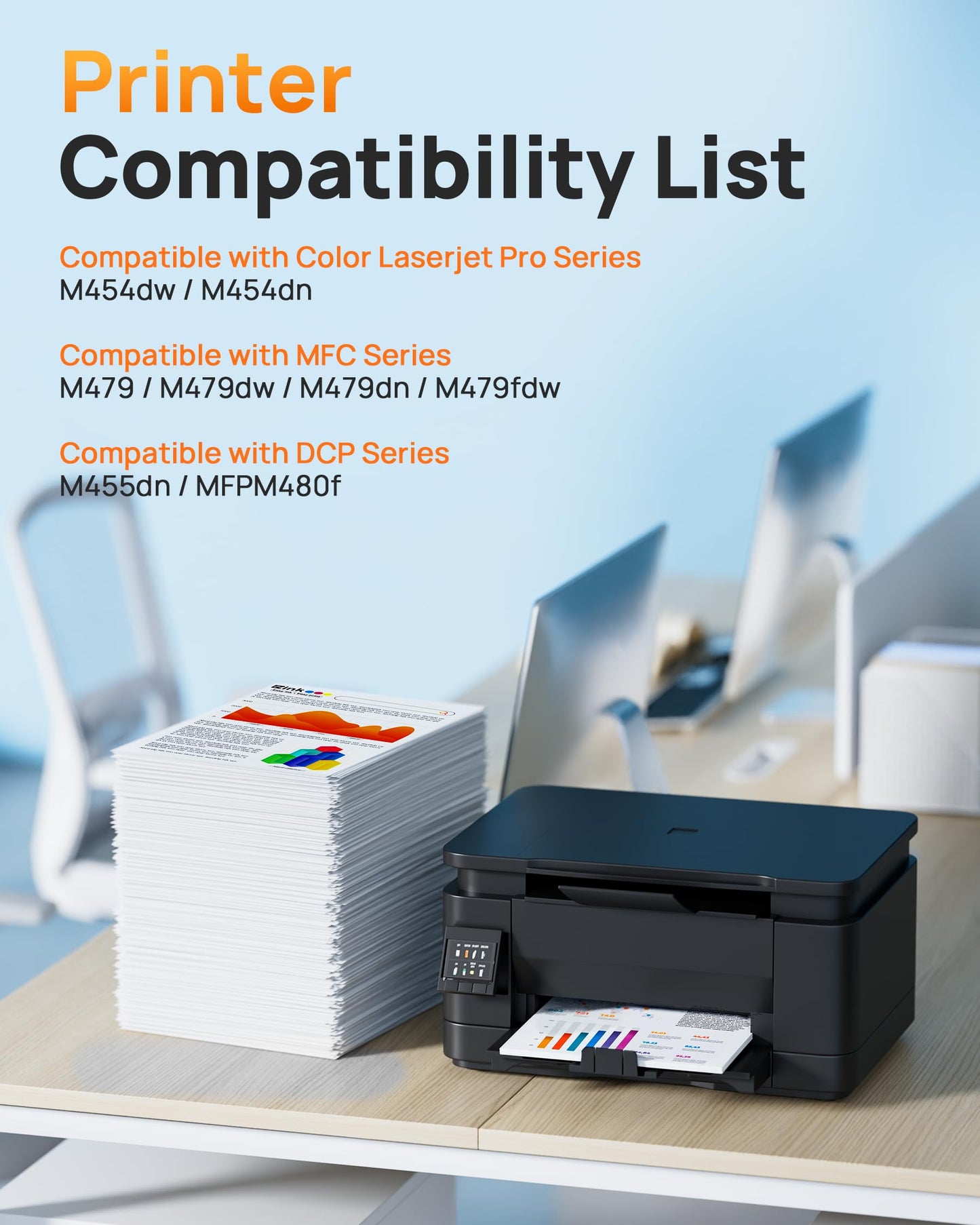 E-Z Ink 414A Toner Cartridges Compatible for HP 414A 414X W2020X, 4 Pack