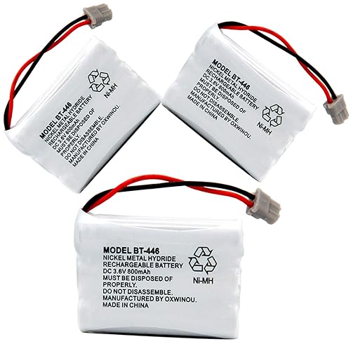 OXWINOU BT446 BT-446 Phone Battery Compatible with for Uniden BBTY0503001 BT-1004 BT-1005 GE-TL26402 BT-504 CPH-488B Handset Phone 3.6V 800mAh (3