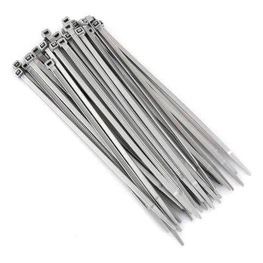 Baomain 100-Pack 8 Inch Self-Locking Nylon Cable Zip Ties, Heavy-Duty and Multi-Purpose (0.18" Width, 50LBS Tensile Strength), Indoor and Outdoor Use