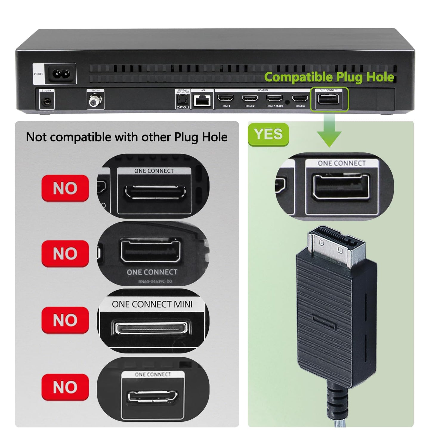 5m /16.4ft Q900R one Connect Cable is Only Compatible with Samsung 2019 Q900R QLED 8K TV (Fits QN55Q900RBFXZA QN65Q900RBFXZA QN75Q900RBFXZA