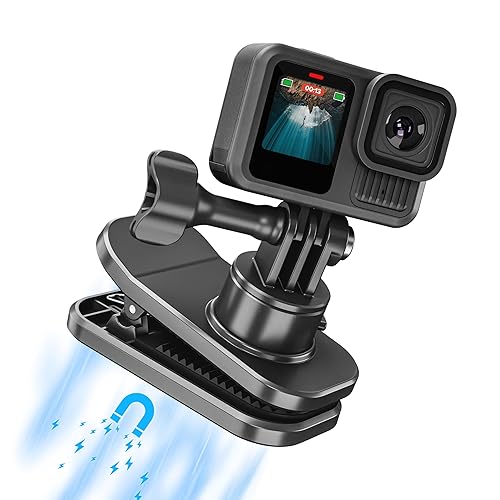 Backpack Strap Quick Clip Mount for DJI Osmo 360 Action 6 5 Nano for Insta360 Go Ultra X5 X4 for Gopro Hero 13 12 11 10 MAX 2, 360° Rotation Magnetic