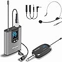 Alvoxcon Wireless Headset Lavalier Microphone System Wireless Lapel Mic Best for iPhone, DSLR Camera, PA Speaker, YouTube, Podcast, Video Recording