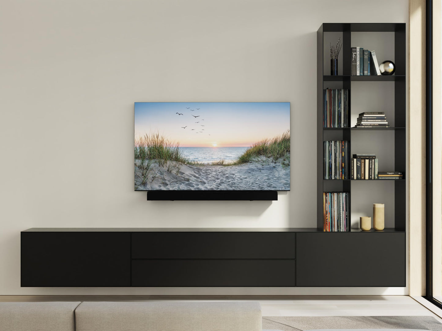Kanto SB250 Premium Universal Sound Bar TV and Wall Mount Bracket | Black