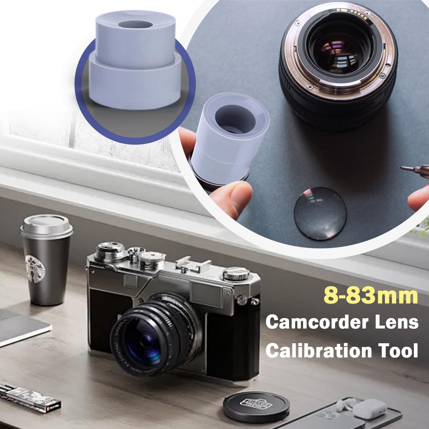 Yoidesu DSLR Digital Camera and Camcorder Lens Tool Kit - 9pcs Lens Removal Ring, Rubber Repair Kit, Universal Opening Repairing Accessories (8-83mm