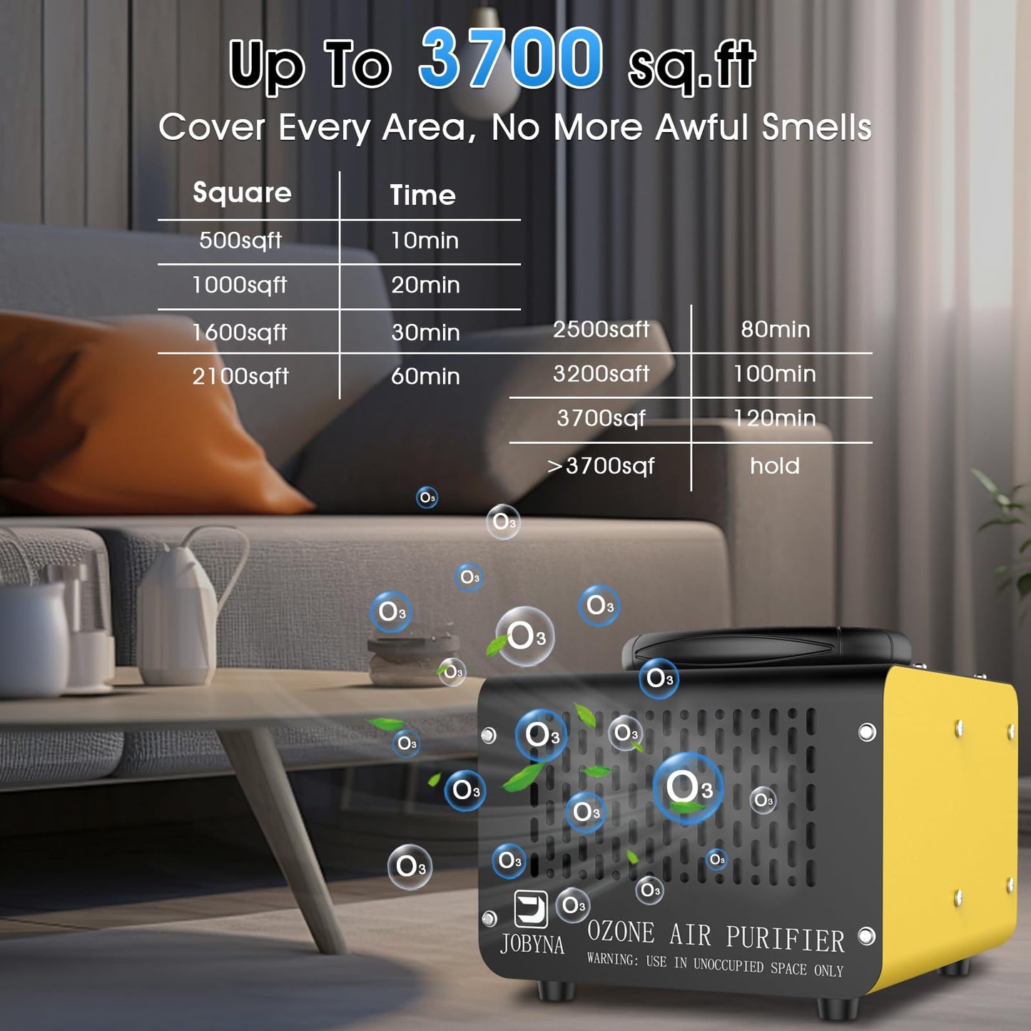 JOBYNA Ozone Generator Water Air, 28,000mg/h Air Mode & 500mg/h Water Mode Ozone Air purifier, High Capacity Home & Industrial & Commercial Ozone