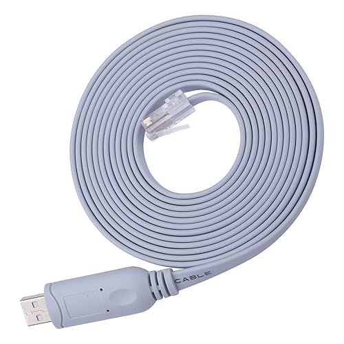 Console Cable,Cisco Console Cable,USB Console Cable with FTDI Chip,USB to RJ45 Serial Adapter Compatible with Cisco,HP,NETGEAR,Huawei,Routers/Switches