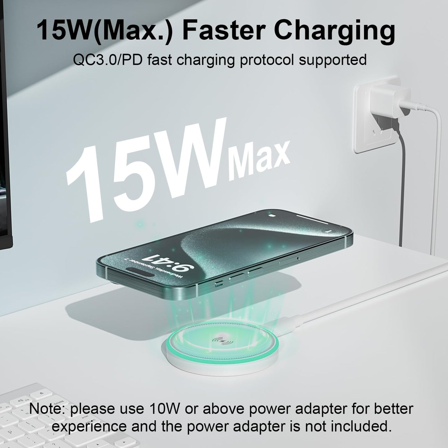 MagSafe Charger 2Pack 15W Magnetic Wireless Charger Fast Charging Pad with 6FT USB C to USB C Cable Compatible with iPhone 17/16/15/14/13/12 Series