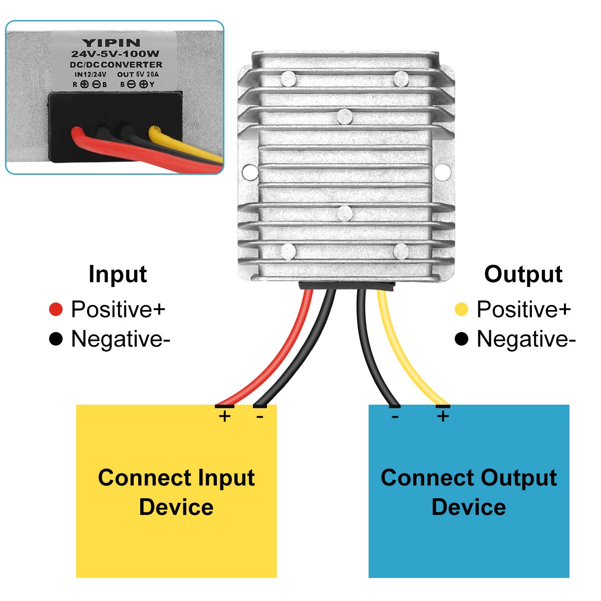 DC Voltage Regulator Buck Converter DC 12V 24V Step-Down to 5V 20A 100W Reducer stabilized Power Supply Converter Waterproof Module Transformer