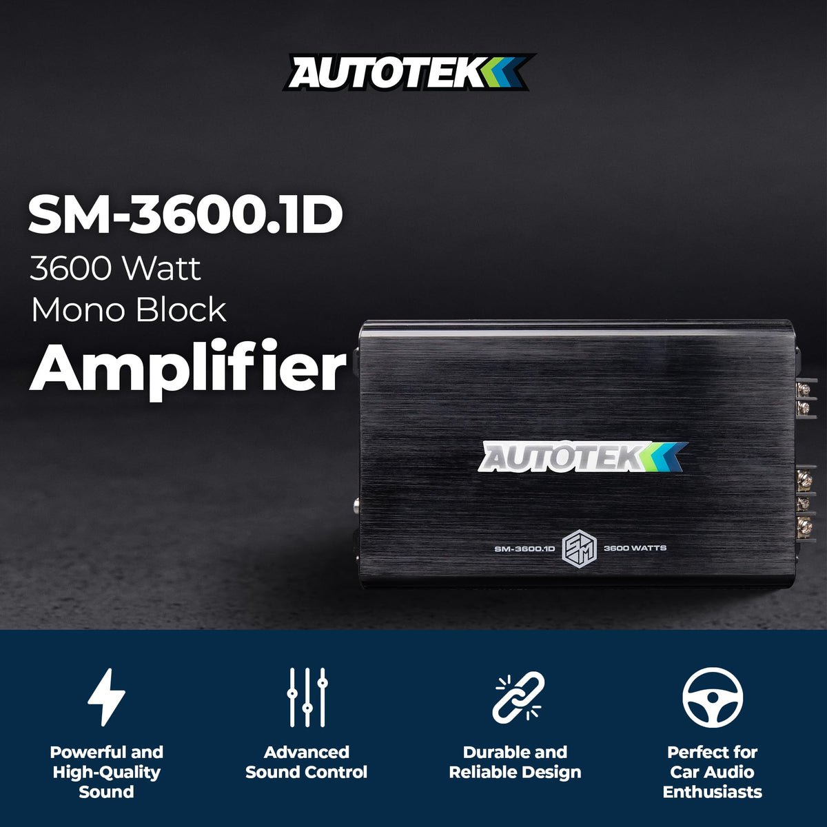 Autotek Street Machine 3600W Monoblock Class-D Car Audio Amplifier