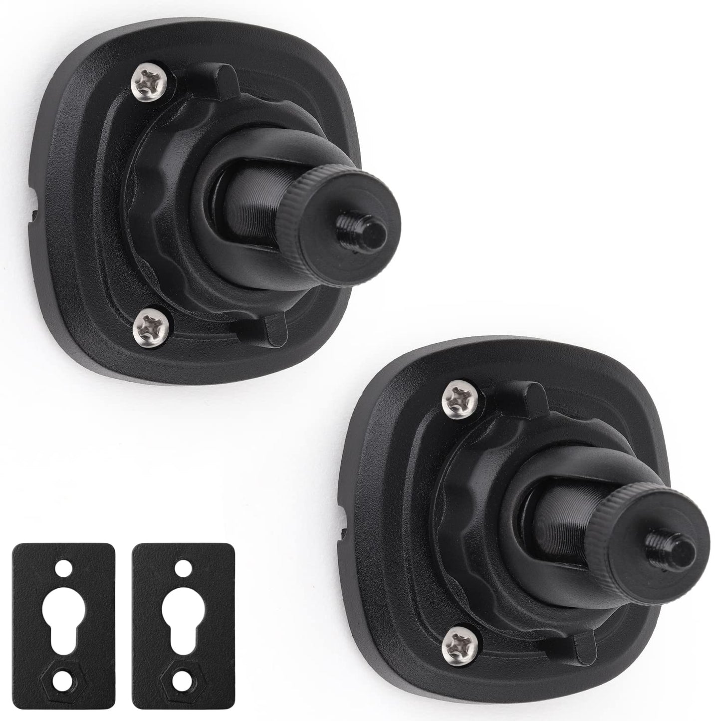 Mippko 2 Pack Speaker Wall Mount Holder for 1/4"-20 Threaded Keyhole,2 Pack Adaptors Compatible with Non 1/4"-20 Threaded Screw Holes,360°Rotation