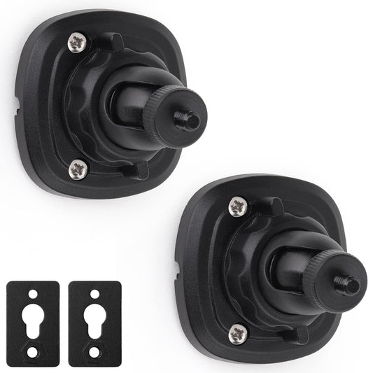 Mippko 2 Pack Speaker Wall Mount Holder for 1/4"-20 Threaded Keyhole,2 Pack Adaptors Compatible with Non 1/4"-20 Threaded Screw Holes,360°Rotation