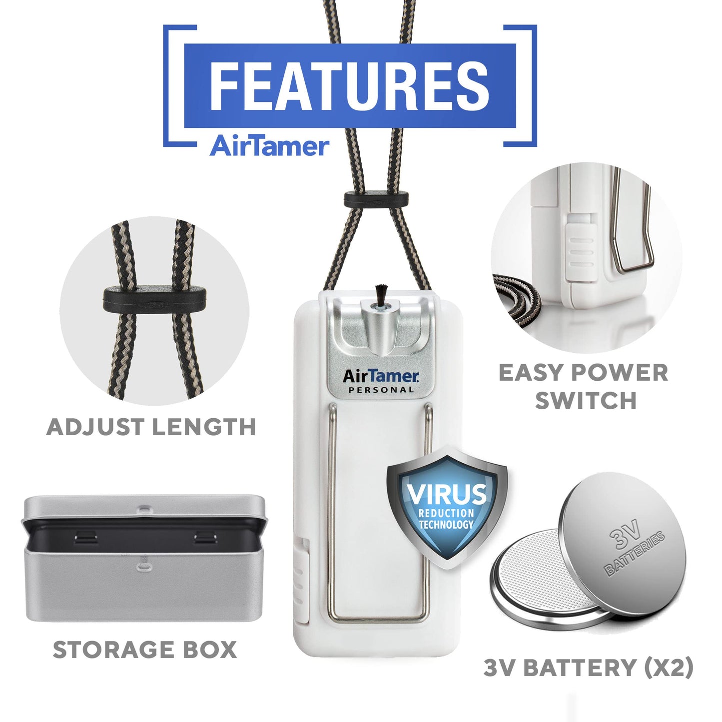AirTamer A302 Small Personal and Portable Air Purifier