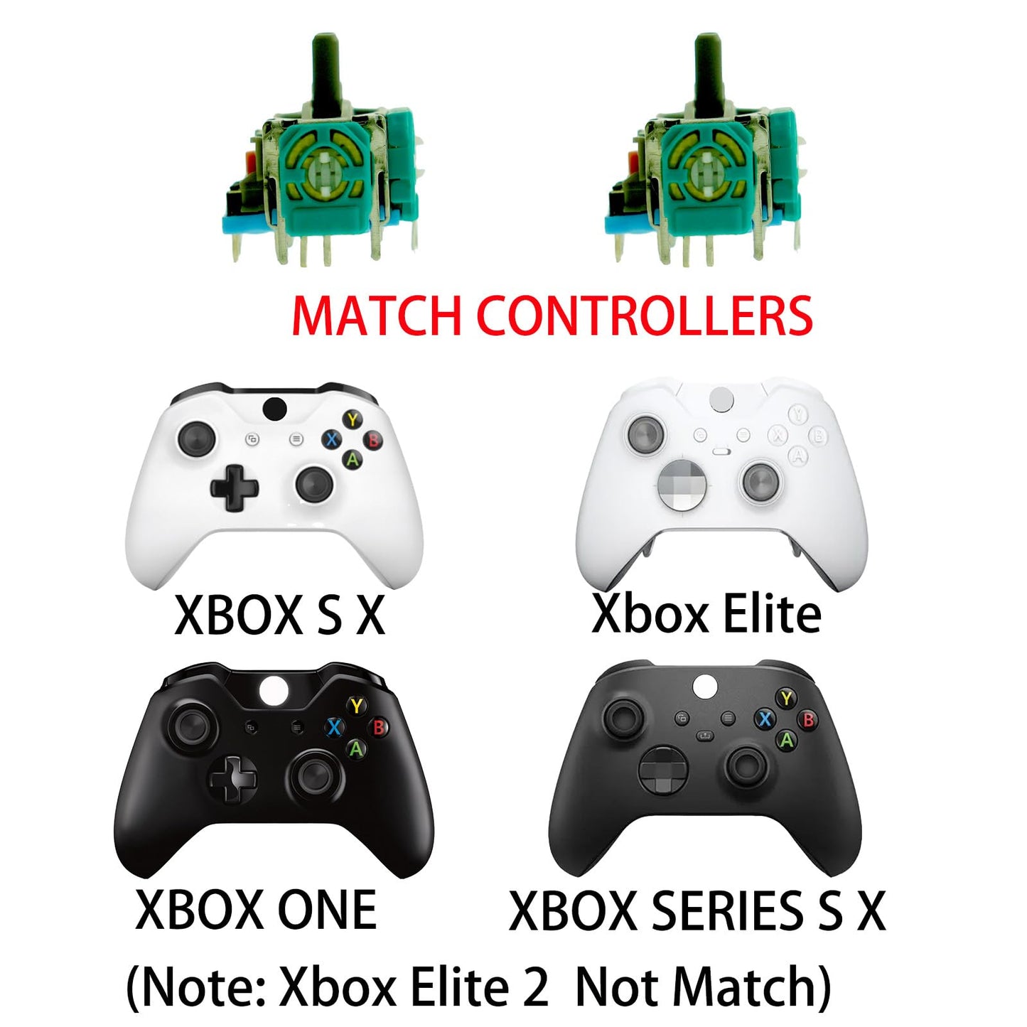 CTHTBZ 2PCS Genuine Replacement 3D Analog Joystick Thumb Sticks for Xbox One, Repair Kit Stick Drift Joystick Analog Sensor Module for Xbox One Series