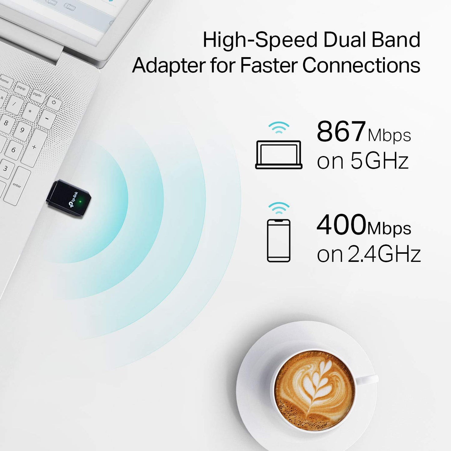 TP-Link AC1300 USB WiFi Adapter(Archer T3U)- 2.4G/5G Dual Band Wireless Network Adapter for PC Desktop, MU-MIMO WiFi Dongle, USB 3.0, Supports Windows