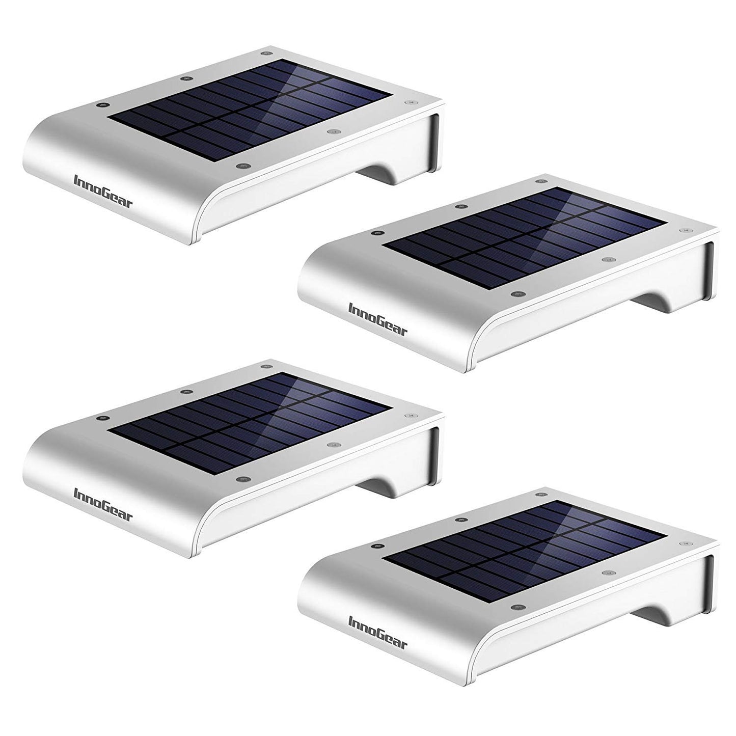 InnoGear Gutter Lights, 24 LEDs Outdoor Solar Lighting Wall Mount Motion Sensor for Security, IP65 Waterproof for Yard Porch Patio, Pack of 4