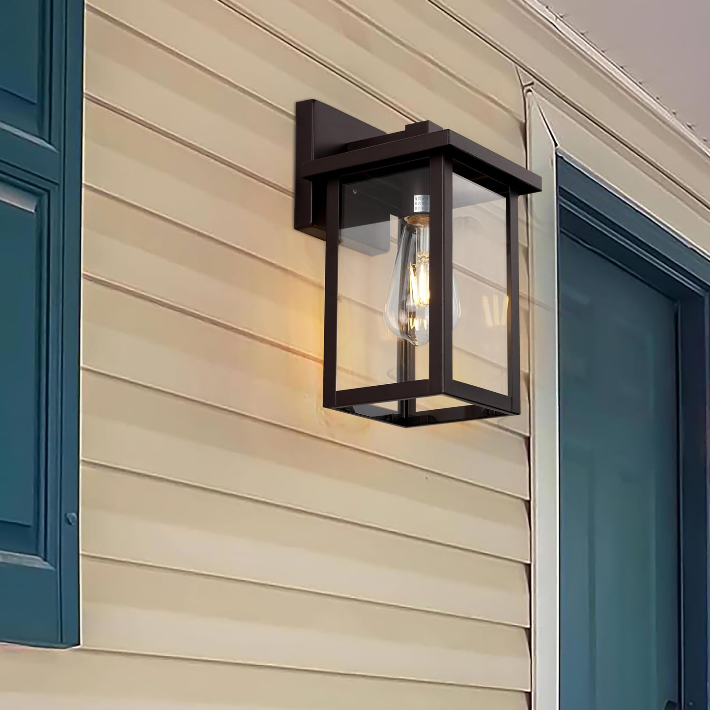 ACLand Oil Rubbed Bronze Outdoor Wall Light Fixture, Waterproof Clear Glass Shade Outdoor Sconce Lighting with E26 Sockets, 11" Exterior Lantern